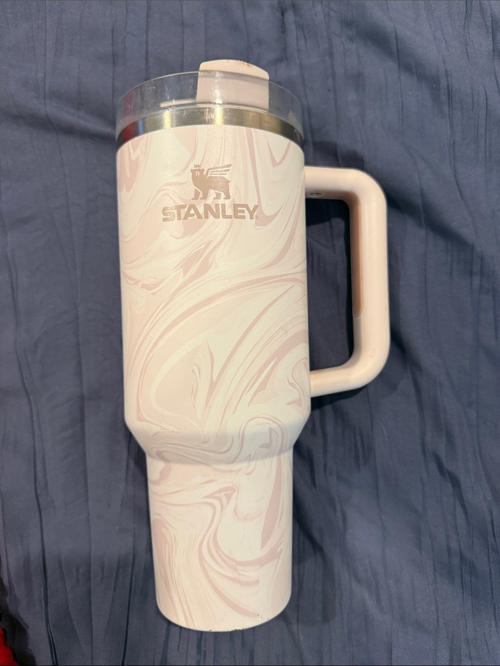 Stanley Pink Marble Travel Mug with Handle - Picture 1 of 2